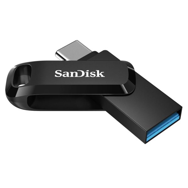 SanDisk 256GB Ultra Dual Drive Go 2-in-1 USB-C & USB-A Flash Drive Memory Stick 150MB/s USB3.1 Type-C Swivel for Android Smartphones Tablets Macs PCs