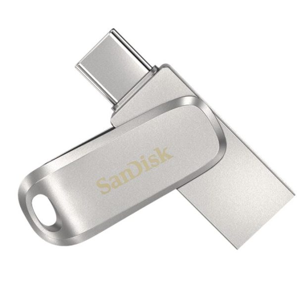 SanDisk 512GB Ultra Dual Drive Luxe USB-C & USB-A Flash Drive Memory Stick 150MB/s USB3.1 Type-C Swivel for Android Smartphones Tablets Macs PCs