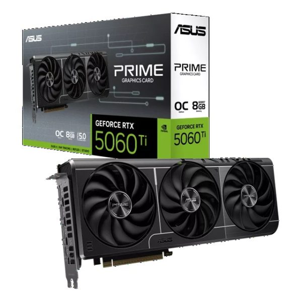 ASUS nVidia GeForce PRIME RTX™ 5060 Ti 8GB GDDR7 OC Edition, 4608CUDA ,2647MHz, 8GBGDDR7, 28Gbps, 128bit, PCIe5.0, 7680x4320, HDMI2.1b, DP2.1b