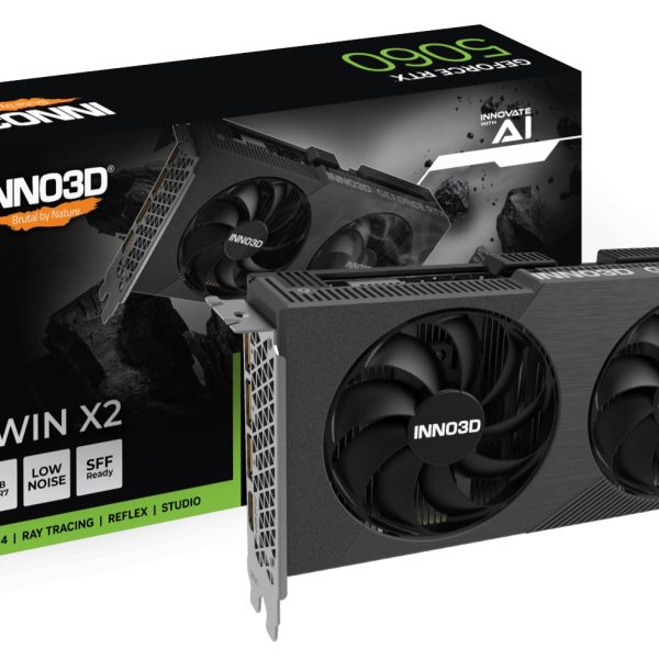 INNO3D nVidia GeForce RTX 5060 TWIN X2 8GB GDDR7, 2497MHz Boost Clock, RAM 28Gbps, 3xDP, 1xHDMI 225x116x41mm