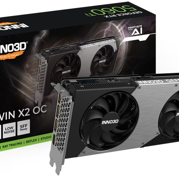 INNO3D nVidia GeForce RTX 5060 Ti TWIN X2 OC 8GB GDDR7, 2602MHz Boost Clock, RAM 28Gbps, 3xDP, 1xHDMI, 250x116x41mm