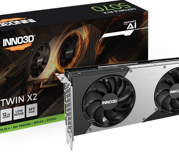 INNO3D nVidia GeForce RTX 5070 TWIN X2 12GB GDDR7 2512 MHz Boost Clock, RAM 28 Gbps, 3x DP, 1xHDMI 250x116x41mm