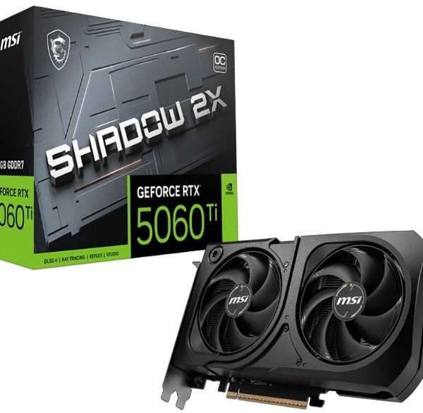 MSI nVidia GeForce RTX 5060 Ti 8G SHADOW 2X OC PLUS, Boost: 2482 MHz, CUDA 8960 Units, 8GB GDDR7, HDMI™ x 1 (embargo)