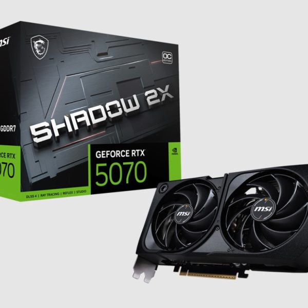MSI nVidia GeForce RTX™ 5070 12G SHADOW 2X OC, PCI Express® Gen 5, Boost: 2542 MHz, CUDA 6144 Units, 12GB GDDR7, HDMI™ x 1