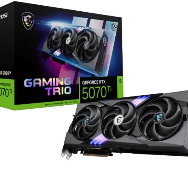 MSI nVidia GeForce RTX™ 5070 Ti 16G GAMING TRIO OC,PCI Express® en 5, Boost: 2572 MHz, CUDA 8960 Units, 16GB GDDR7, HDMI™ x 1