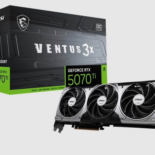 MSI nVidia GeForce RTX™ 5070 Ti 16G VENTUS 3X OC,PCI Express® Gen 5, Boost: 2482 MHz, CUDA 8960 Units, 16GB GDDR7, HDMI™ x 1