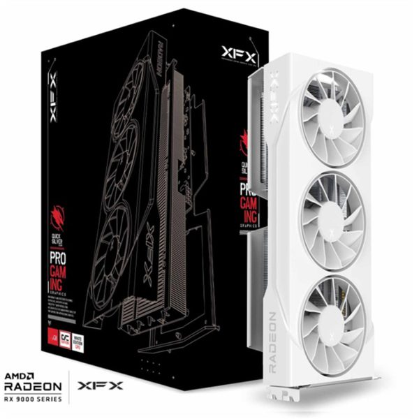 XFX Swift AMD Radeon RX 9060XT OC White Triple Fan Gaming Edition with 16GB GDDR6 HDMI 2xDP, AMD RDNA™ 4 (RX-96TS316W7)