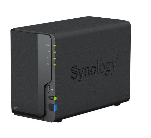 Synology DiskStation DS223 2-Bay 3.5' Diskless 1xGbE NAS (Tower) (HMB), Realtek RTD1619B quad-core 1.47Hz, 2GB RAM, 3xUSB3.2, 1 x 1GbE (RJ-45)