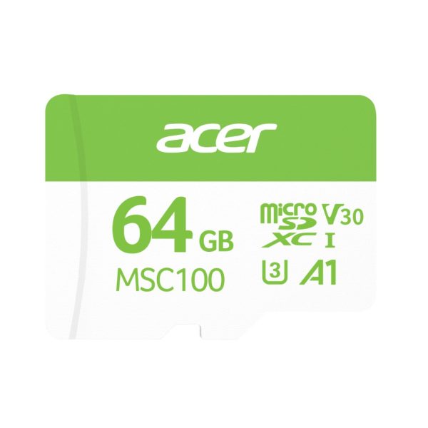 Acer MSC100-64GB microSD Express Read & Write Speed up to 100 MB/s & 30MB/s BL.9BWWA.336