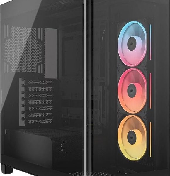Corsair FRAME 4500X LX-R RGB LINK Panoramic Glass Mid-Tower PC Case Black: up to 460mm GPU, 360mm radiators, rich I/O, and versatile fan/rad mounts