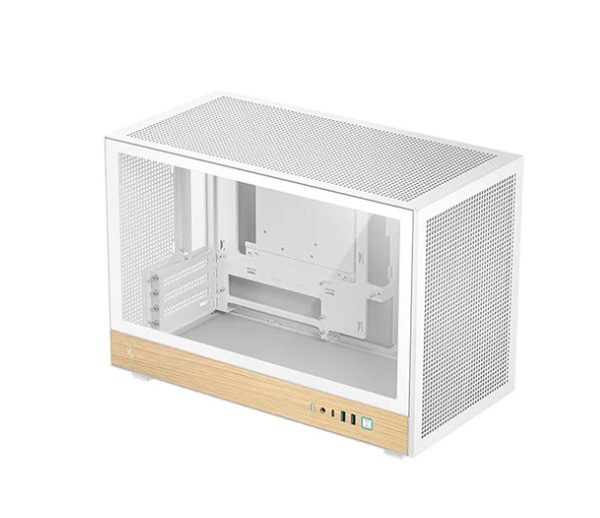 DeepCool CH260 Wood White High Airflow Compact Micro-ATX Wood Grain Case.USB3.0×2、Gen2 Type-C x1、Audio/Mic×1