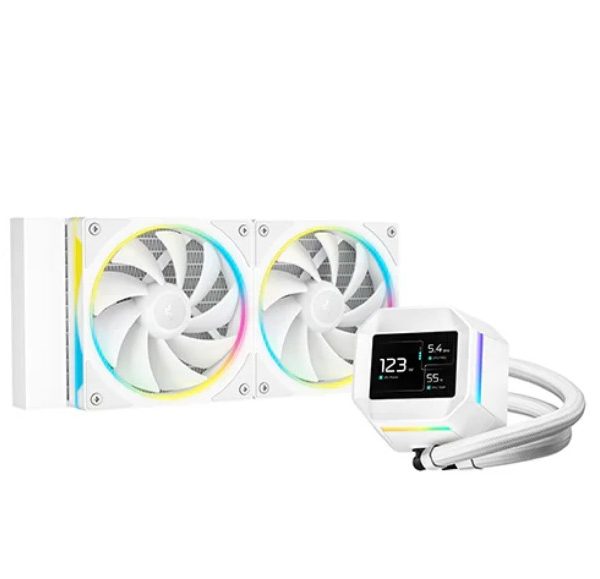 DeepCool LM240 WH ARGB Liquid Cooler With Mini LCD Screen IntelLGA1851/1700/1200/1151/1150/1155 AMDAM5/AM4