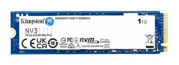 Kingston SNV3S NV3 1TB PCle 4.0x4 NVMe M.2 2280 SSD 6000/4000MB/s 3D HAND compaitible Notebook and SFF 5Y Limited