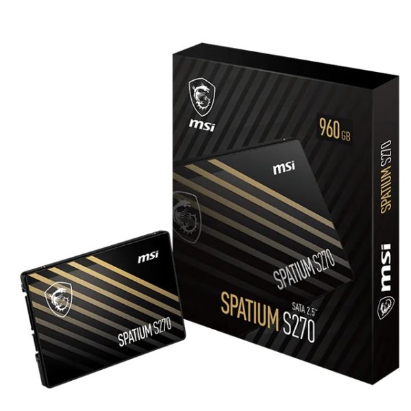MSI SPATIUM S270 SATA 2.5' 960GB,  PHISON S11, 3D NAND, SATA III 6Gbps, Sequential Read up to 500MB/s, Sequential Write up to 450MB/s, 250 TBW, 5Y WTY