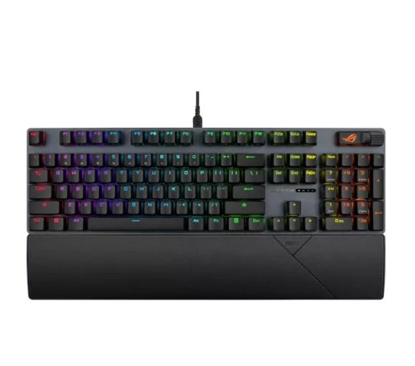 ASUS ROG Strix Scope II X Strom Gaming Keyboard, Hot-swappable ROG NX Mechanical Switches V2, Sound-dampening foam PBT doubleshot keycaps or UV-coated