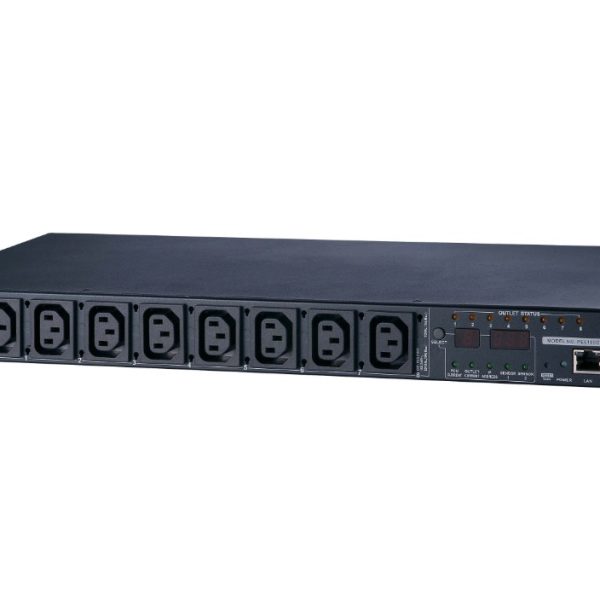 Aten 15A/10A 8-Outlet 1U Metered & Switched eco PDU, emote power outlet control (On, Off, Power Cycle) by individual outlets, Green Package