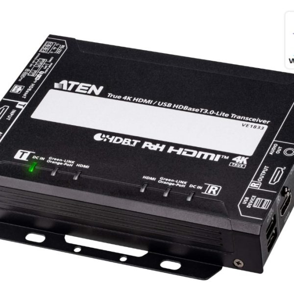Aten True 4K HDMI / USB HDBaseT 3.0 - Lite Transceiver with PoH (True 4K@40 m)