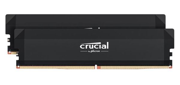 Crucial Pro 32GB (2x16GB) DDR5 UDIMM 6400MHz CL32 Black Heat Spreader Overclocking Support Intel XMP AMD Ryzen Desktop PC Gaming RAM ~CP2K16G64C32U5B
