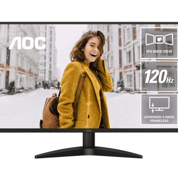 (LS) AOC 27' 120Hz IPS 1920 × 1080 (FHD), 300 cd/m2, VGA × 1, HDMI 1.4 × 1 1ms Adaptive Sync, Office and Home monitor. 2025