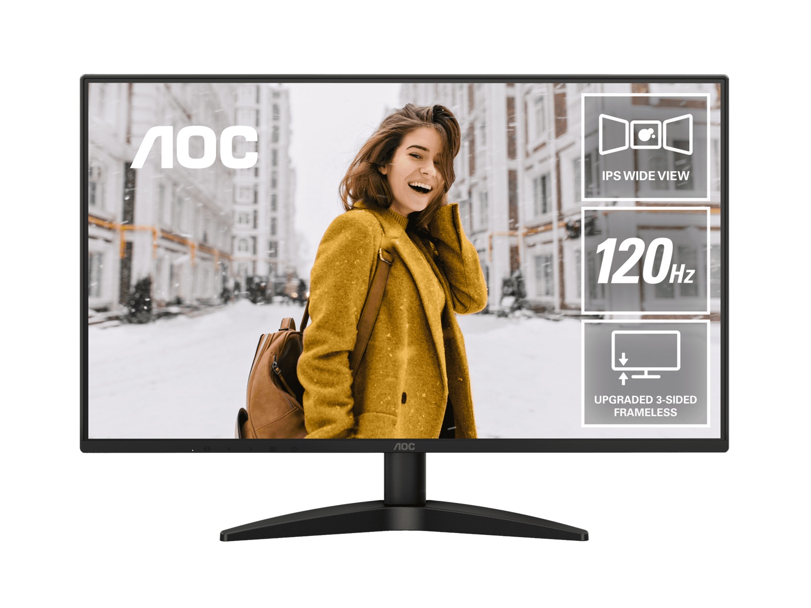 (LS) AOC 27' 120Hz IPS 1920 × 1080 (FHD), 300 cd/m2, VGA × 1, HDMI 1.4 × 1 1ms Adaptive Sync, Office and Home monitor. 2025