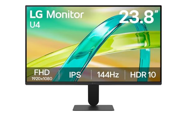 LG 24' IPS Full HD 144Hz Monitor, 1920x1080, 1ms MBR, HDR10, AMD FreeSync, sRGB 99%, HDMI, VGA, 100x100 VESA