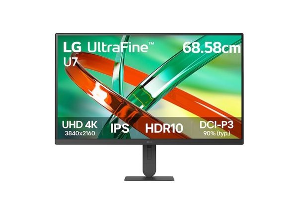 LG 27' UHD 4K IPS Monitor, 3840x2160, 3-side Virtually Borderless, DCI-P3 90%, HDR10, LG Switch