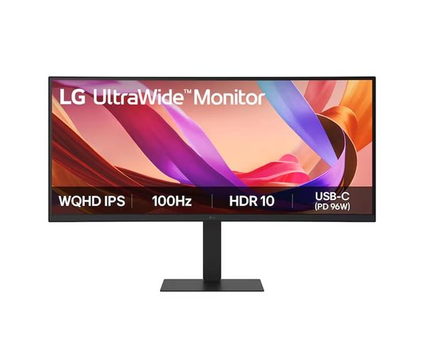 LG 34' UltraWide 21:9 WQHD Curved IPS 100Hz Monitor, 3440x1440, 3-Side Narrow Bezel Design, sRGB 99%, HDR10, Adj. Stand Tilt/Height/Swivel