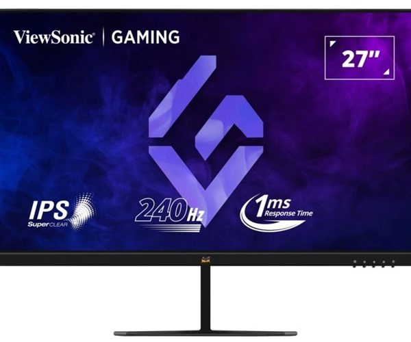 ViewSonic 27' FHD IPS Gaming, 240Hz, 1ms MPRT, HDR10, FreeSync, G‑Sync Compatible, HDMI×2, DP, 178°/178°, 250 Nits, 3YARW