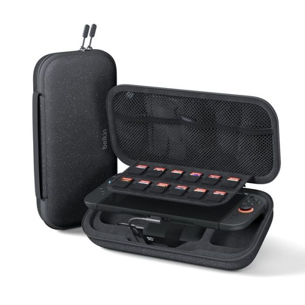 Belkin Gaming Charging Case 20W For Nintendo Switch 2 - (ENA001fqCH), Detachable 10K Power Bank, USB-C to USB-C Cable (20 cm), 2 Years Warranty
