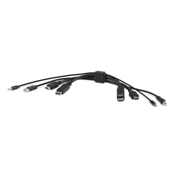 BELKIN Cybersecurity and Secure KVM TAA DUAL (1) HDMI-HDMI (1) DP-DP with USB and Audio Combo 6 ft (1.8M) - Black (F1DN2CC-HHPP6t), 3 Years Warranty