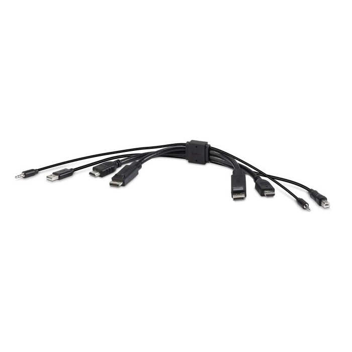 BELKIN Cybersecurity and Secure KVM TAA DUAL (1) HDMI-HDMI (1) DP-DP with USB and Audio Combo 6 ft (1.8M) - Black (F1DN2CC-HHPP6t), 3 Years Warranty