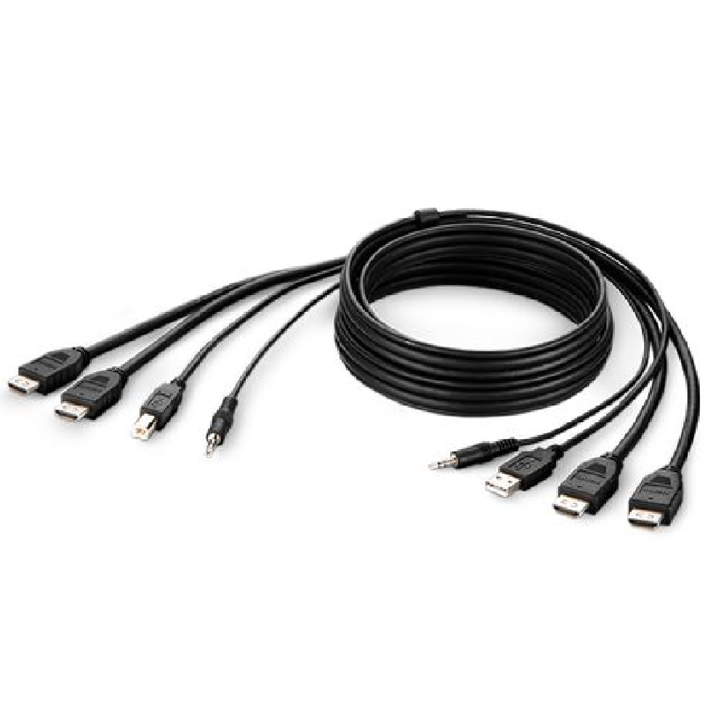 Belkin Cybersecurity and Secure KVM TAA AA DUAL HDMI/USB/AUD CBL, HDMI M/M; USB A/B,(1.8M) - Black(F1DN2CCBL-HH6T), 2 Years Warranty