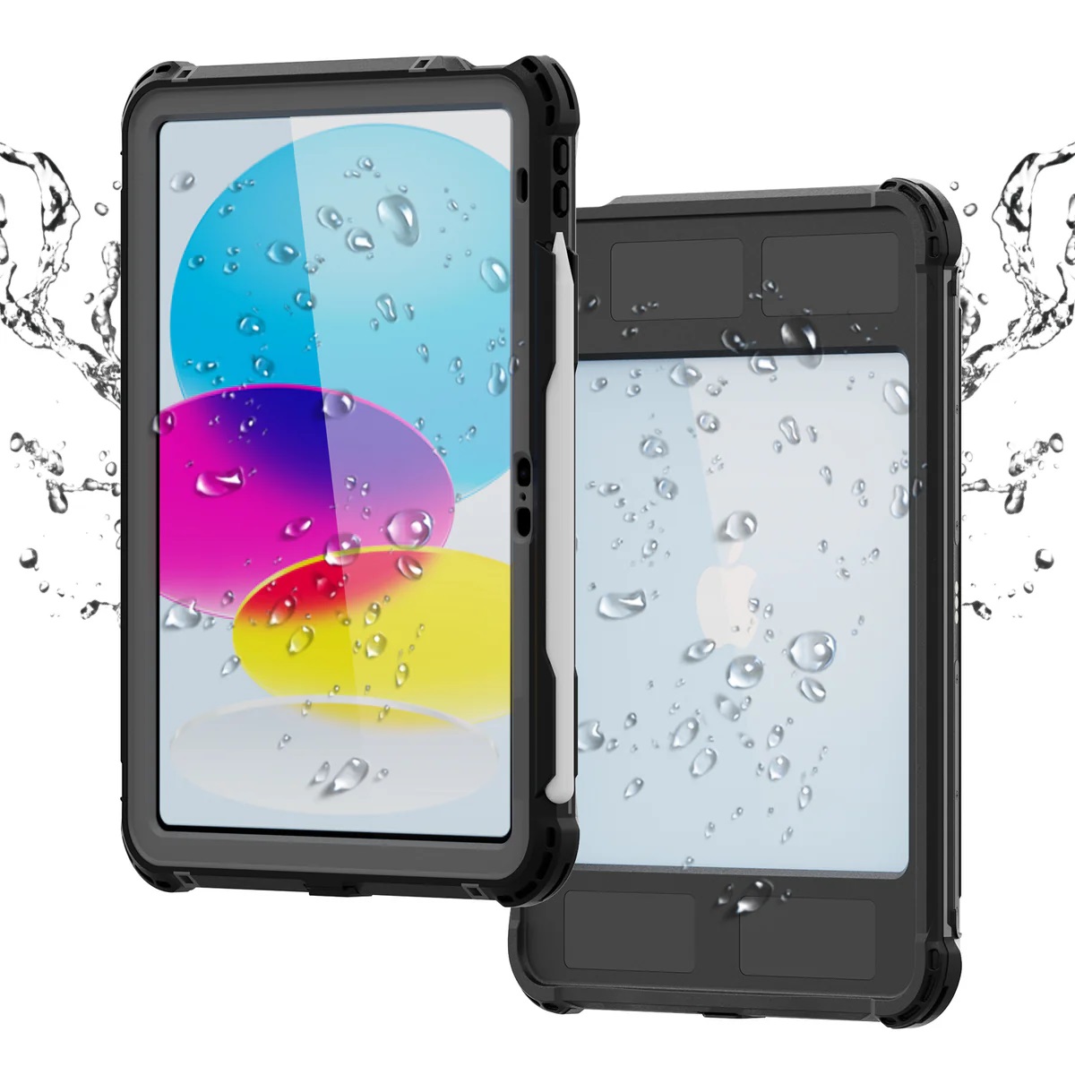 USP Apple iPad (11') (A16) (11th Gen) / iPad (10.9') (10th Gen) WaterProof Case Black - IP68, Reliable & Durable, Drop Protection, 5 Years Warrant