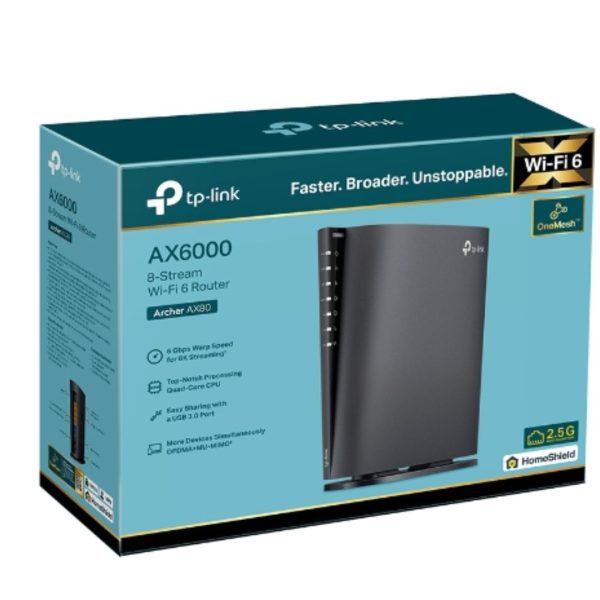 (EOL)TP-Link Archer AX80 AX6000 8-Stream Wi-Fi 6 Router with 2.5G Port, 1148 Mbps at 2.4 GHz + 4804 Mbps at 5 GHz, Access Point Mode, IPv6 Supported,