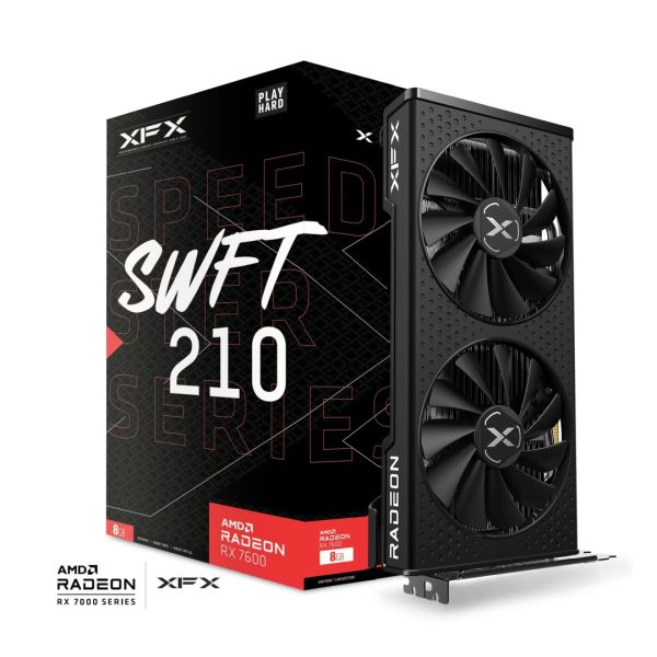 XFX Speedster SWFT210 AMD Radeon RX 7600 Core Gaming Graphics Card with 8GB GDDR6 HDMI 3xDP, AMD RDNA™ 3  (RX-76PSWFTFY)