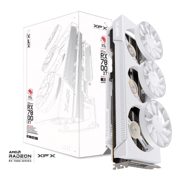 XFX Mercury AMD Radeon RX 9070XT OC White Magnetic Air Edition with RGB 16GB GDDR6 HDMI 3xDP, AMD RDNA™ 4 (RX-97TMARGW9)